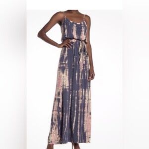 Boho Chic Michael Stars Navy and Pink Maxi Dress